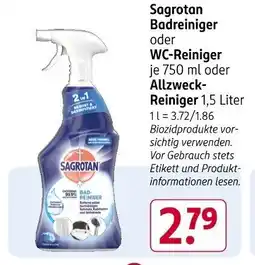 Rossmann Sagrotan Badreiniger oder WC-Reiniger Angebot