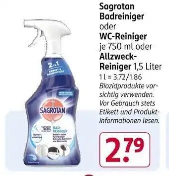 Rossmann Sagrotan Badreiniger oder WC-Reiniger Angebot