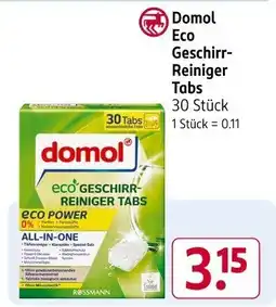 Rossmann Domol Eco Geschirr- Reiniger Tabs Angebot