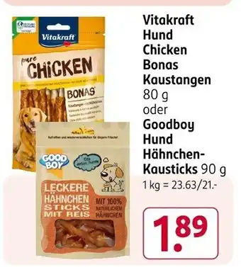 Rossmann Vitakraft Hund Chicken Bonas Kaustangen Angebot