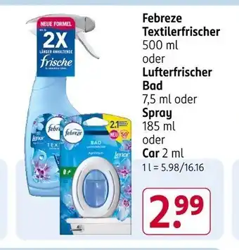 Rossmann Febreze Textilerfrischer Lufterfrischer Bad Spray Angebot