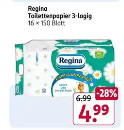 Rossmann Regina Toilettenpapier 3-lagig Angebot