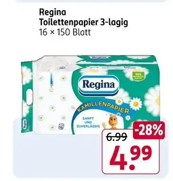 Rossmann Regina Toilettenpapier 3-lagig Angebot