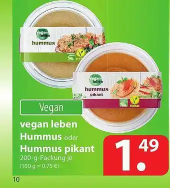 Famila Nord Ost Vegan Leben Hummus Oder Hummus Pikant 200g Angebot