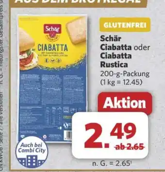 Combi Schär Ciabatta oder Ciabatta Rustica Angebot