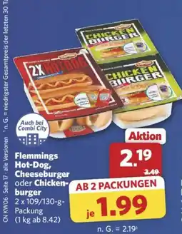 Combi Flemmings Hot-Dog, Cheeseburger oder Chicken Angebot