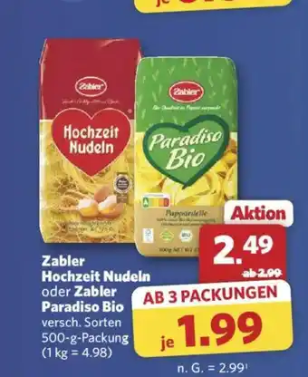 Combi Zabler Hochzeit Nudeln oder Zabler Paradiso Bio Angebot