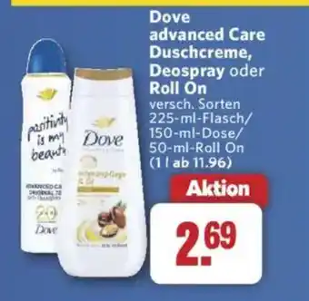 Combi Dove advanced Care Duschcreme, Deospray oder Roll On Angebot