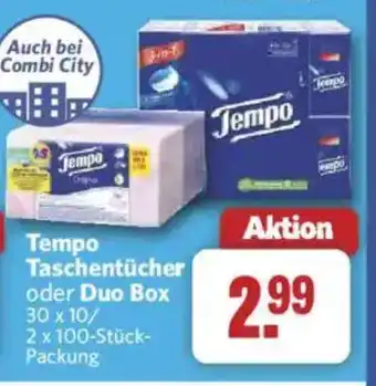 Combi Tempo Taschentücher oder Duo Box Angebot