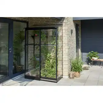 toom Baumarkt Halls Anlehngewächshaus 'Qube Lean-to 24' 65 x 127 cm mit 3 mm Sicherheitsglas schwarz Angebot