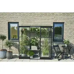 toom Baumarkt Halls Anlehngewächshaus 'Qube Lean-to 26' 65 x 189 cm mit 3 mm Sicherheitsglas schwarz Angebot