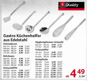 Selgros Quality Gastro Küchenhelfer aus Edelstahl Angebot