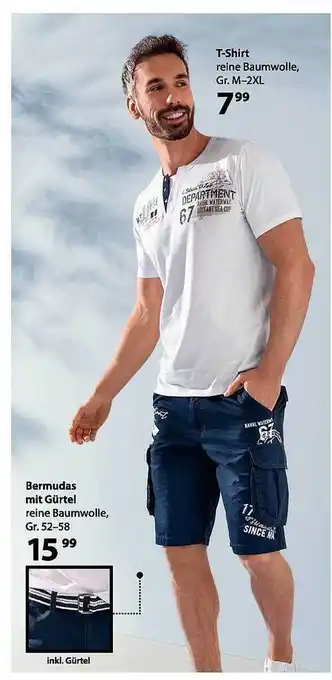 NKD T-shirt Oder Bermuda Mit Gürtel Angebot