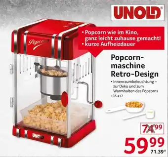 Selgros UNOLD Popcornmaschine Retro-Design Angebot