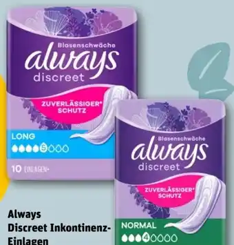 REWE Always Discreet Inkontinenzeinlagen Angebot