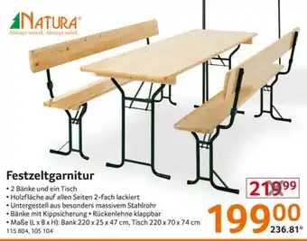 Selgros NATURA Festzeltgarnitur Angebot