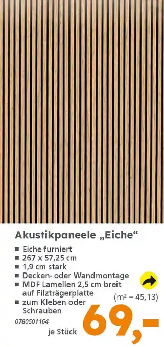 Globus Baumarkt Akustikpaneele „Eiche“ Angebot