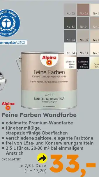 Globus Baumarkt Alpina Feine Farben Wandfarbe Angebot