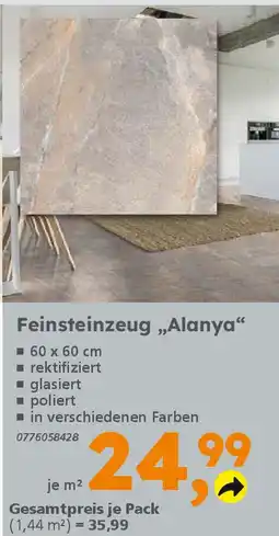 Globus Baumarkt Feinsteinzeug „Alanya" Angebot