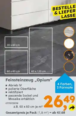 Globus Baumarkt Feinsteinzeug „Opium" Angebot