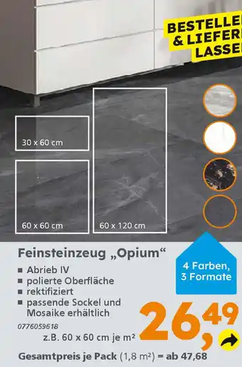 Globus Baumarkt Feinsteinzeug „Opium" Angebot