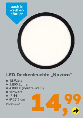 Globus Baumarkt LED Deckenleuchte „,Navara“ Angebot