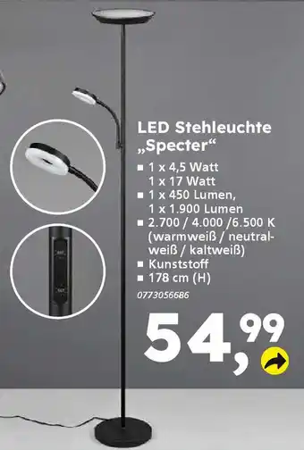 Globus Baumarkt LED Stehleuchte „Specter" Angebot