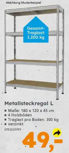 Globus Baumarkt Metallsteckregal L Angebot