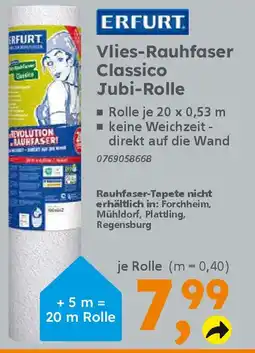 Globus Baumarkt ERFURT Vlies-Rauhfaser Classico Jubi-Rolle Angebot