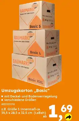 Globus Baumarkt Umzugskarton,,Basic" Angebot