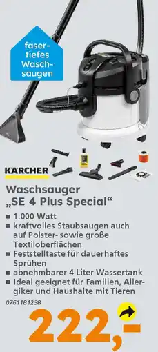 Globus Baumarkt KÄRCHER Waschsauger „SE 4 Plus Special" Angebot