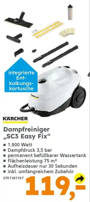 Globus Baumarkt KÄRCHER Dampfreiniger ,,SC3 Easy Fix" Angebot