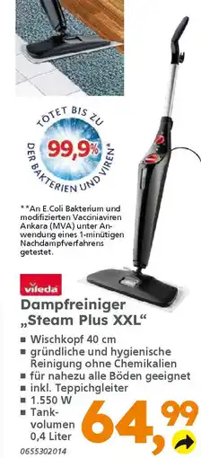 Globus Baumarkt vileda Dampfreiniger ,,Steam Plus XXL" Angebot