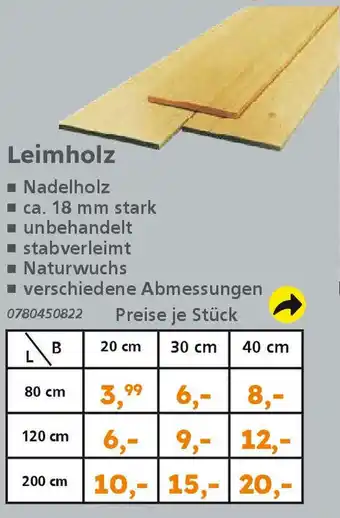 Globus Baumarkt Leimholz Angebot