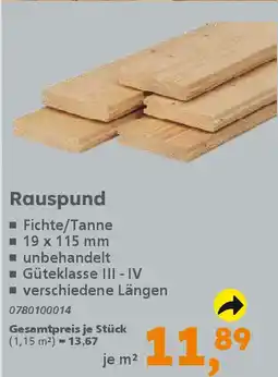 Globus Baumarkt Rauspund Angebot