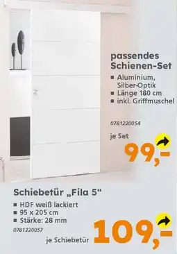 Globus Baumarkt Schiebetür,,Fila 5" Angebot