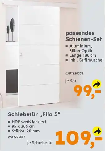 Globus Baumarkt Schiebetür,,Fila 5" Angebot