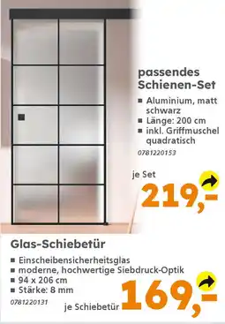 Globus Baumarkt Glas-Schiebetür Angebot