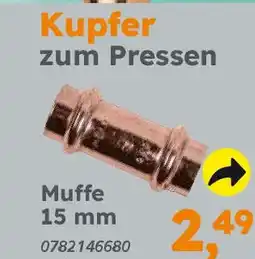 Globus Baumarkt Kupfer zum Pressen Muffe 15 mm Angebot