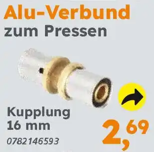 Globus Baumarkt Alu-Verbund zum Pressen Kupplung 16 mm Angebot