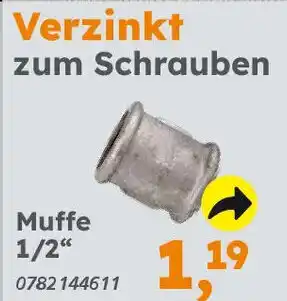 Globus Baumarkt Verzinkt zum Schrauben Muffe 1/2" Angebot