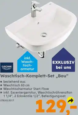 Globus Baumarkt GROHE Waschtisch-Komplett-Set „Bau" Angebot