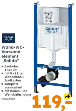 Globus Baumarkt GROHE Wand-WC- Vorwandelement ,,Solido" Angebot