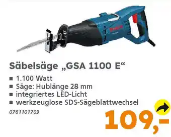 Globus Baumarkt BOSCH Säbelsäge,,GSA 1100 E" Angebot