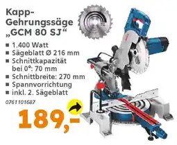 Globus Baumarkt BOSCH Kapp- Gehrungssäge ,,GCM 80 SJ" Angebot