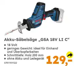 Globus Baumarkt BOSCH Akku-Säbelsäge „GSA 18V LI C❝ Angebot