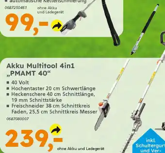 Globus Baumarkt PRIMASTER Akku Multitool 4in1 ,,PMAMT 40" Angebot