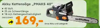 Globus Baumarkt PRIMASTER Akku Kettensäge „PMAKS 40“ Angebot