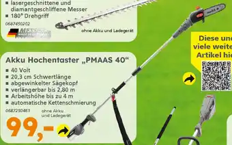 Globus Baumarkt PRIMASTER Akku Hochentaster „PMAAS 40" Angebot