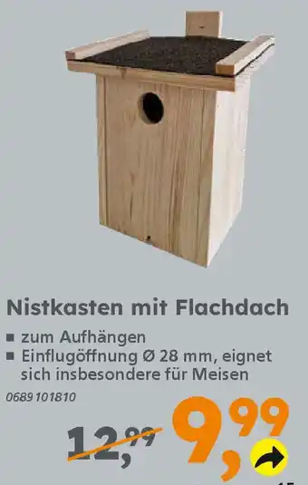 Globus Baumarkt Nistkasten mit Flachdach Angebot